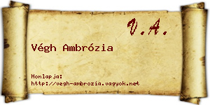 Végh Ambrózia névjegykártya